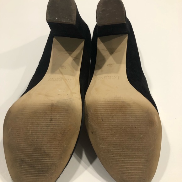 J. Crew Black Suede Chunky Heels Sz 6.5 - Picture 10 of 10